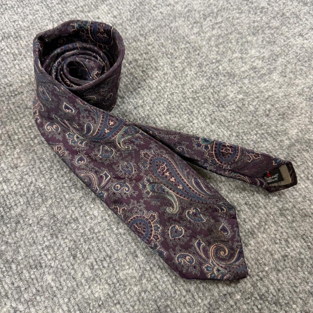 Robert Talbott Best of Class Paisley Silk Purple Necktie OS Dark Academia